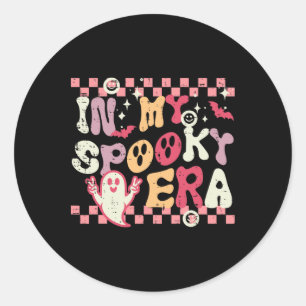 Adesivo Redondo Halloween Minha Era Spooky Retro Costume Groovy Wo