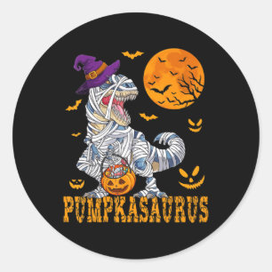 Adesivo Redondo Halloween Monster Truck Mummy Dinossaur Pumpkin To