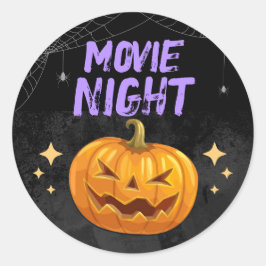 Adesivo Redondo Halloween Movie Night
