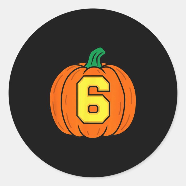 Adesivo Redondo Halloween Number 6 Pumpkin Costume  (Frente)