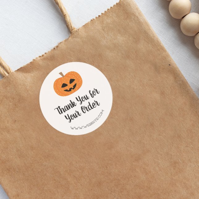 Adesivo Redondo Halloween Obrigado pelo seu pedido ( Add a little Halloween fun to your packages with this order thank you sticker.)