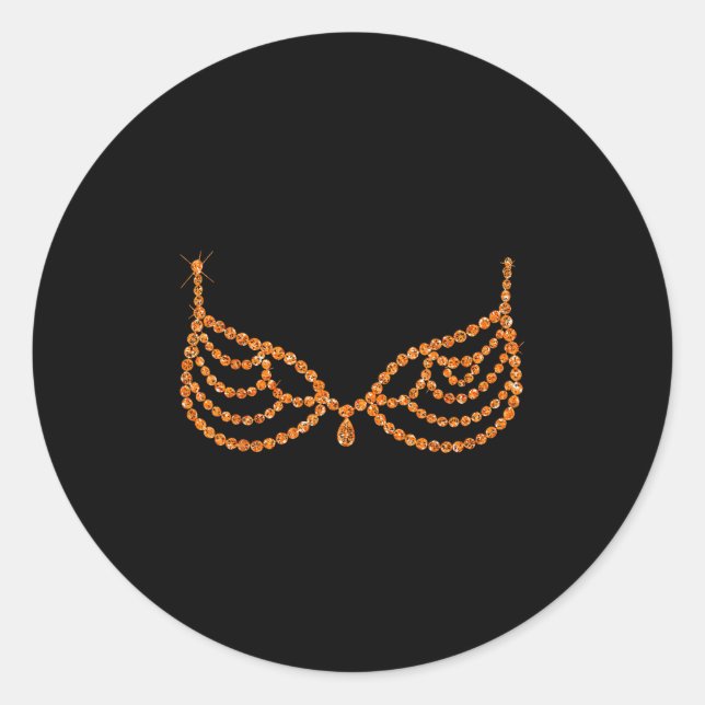 Adesivo Redondo Halloween Orange Bra Design Costume Show  (Frente)