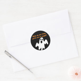 Adesivo Redondo Halloween Out Candy Funny Ghost