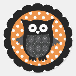 Adesivo Redondo Halloween Owl Sticker