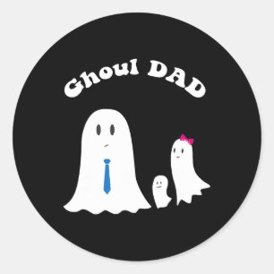 Adesivo Redondo Halloween Padre Ghoul Pai Halloween Engraçado