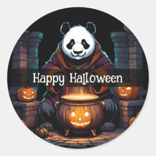 Adesivo Redondo Halloween Panda