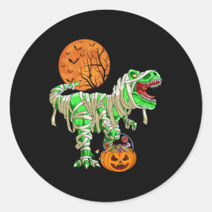 Adesivo Redondo Halloween para Meninos Dinossauro T-rex Mumpk