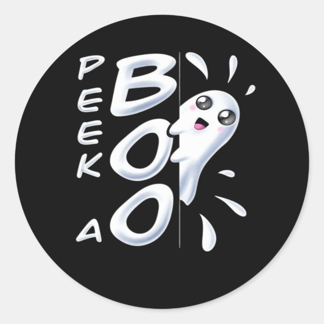 Adesivo Redondo Halloween Peekabo Halloween Costume (Frente)