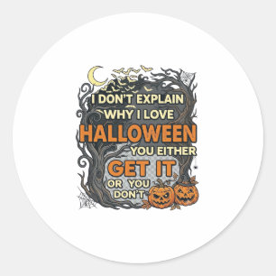 Adesivo Redondo Halloween Pegue-o Árvore Abóbora Morcegos Teia de