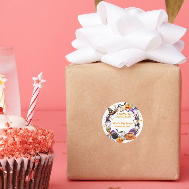 Adesivo Redondo Halloween Pés Minúsculos, Chá de fraldas Doce (Festa)