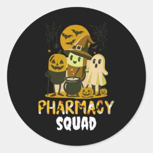 Adesivo Redondo Halloween Pharmacy Squad Pills Farmacêutica de fan