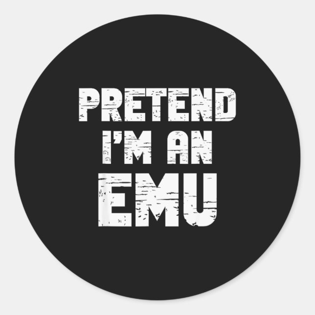 Adesivo Redondo Halloween Pretend I'm A Emu Costume Funny Lazy Adu (Frente)