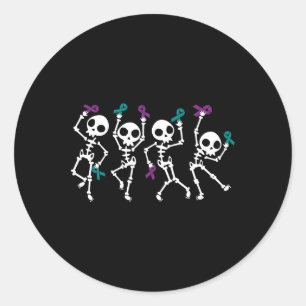 Adesivo Redondo Halloween Prevenção Suicídio Sensibilização Esquel