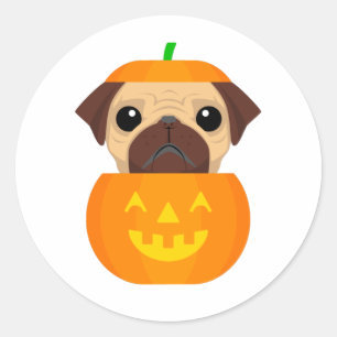 Adesivo Redondo Halloween Pugkin