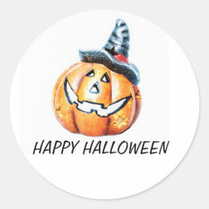 Adesivo Redondo Halloween Pumkin