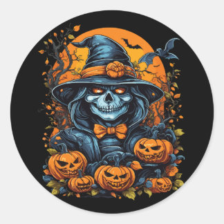 Adesivo Redondo Halloween Pumpkin