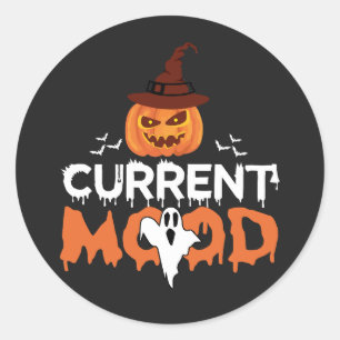 Adesivo Redondo Halloween Pumpkin Bat Atual Horror do Humor