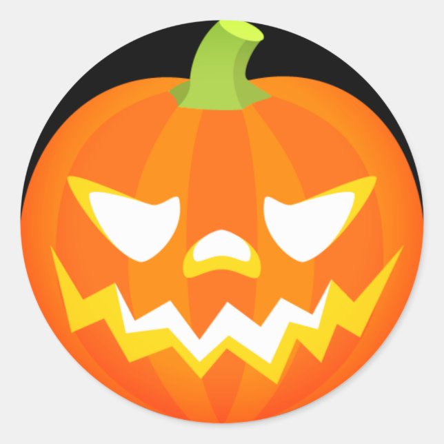 Adesivo Redondo Halloween Pumpkin Emoji (Frente)