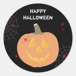 Adesivo Redondo Halloween Pumpkin Feliz Dia das Bruxas