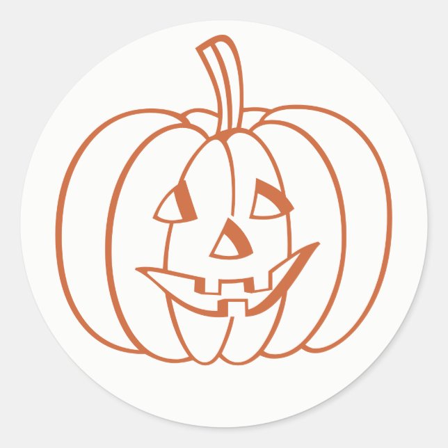 Adesivo Redondo Halloween Pumpkin Jack O Lanterna Stickers (Frente)
