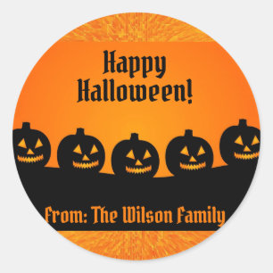 Adesivo Redondo Halloween Pumpkin Orange Spookette Personalizado
