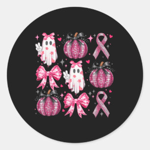Adesivo Redondo Halloween Pumpkin Pink Fita Fita Disco Fantasma Br