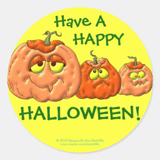 Adesivo Redondo Halloween Pumpkins