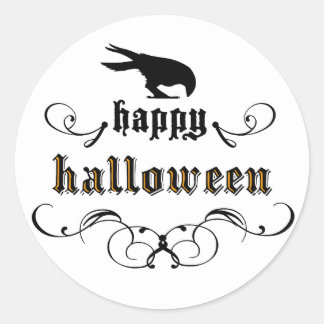 Adesivo Redondo Halloween - Raven