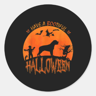 Adesivo Redondo Halloween Rottweiler Cachorro Engraçado Costume