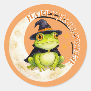Adesivo Redondo Halloween Sapo Bonito Sapo Bruxa
