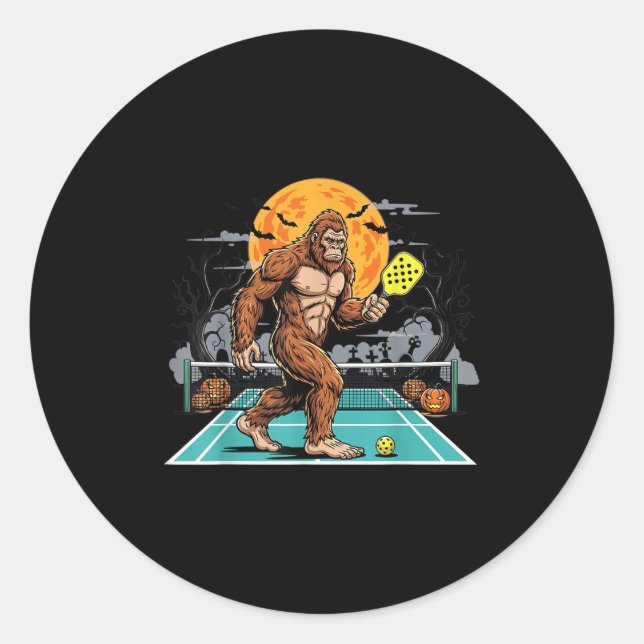 Adesivo Redondo Halloween Sasquatch Ckleball Bigfoot Soky Moon  (Frente)