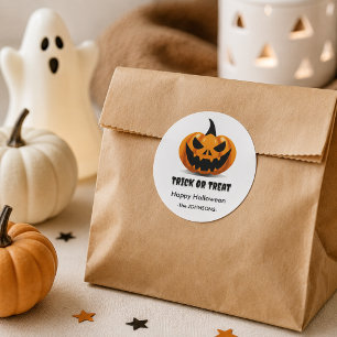 Adesivo Redondo Halloween Scary Jack-o-Lanterna -