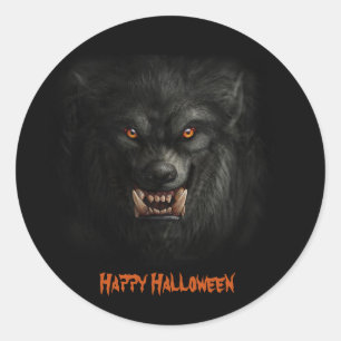 Adesivo Redondo Halloween Scary Werewolf