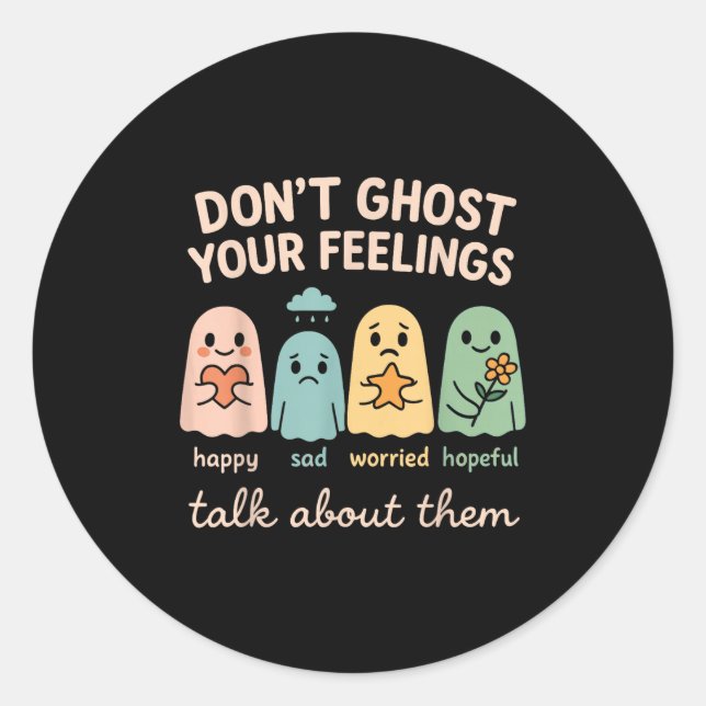 Adesivo Redondo Halloween School Psychologist Shirt Dont Ghost You (Frente)