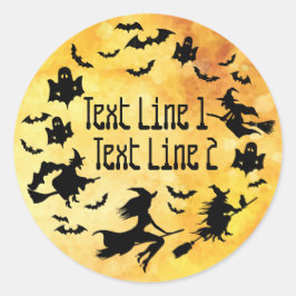 Adesivo Redondo Halloween Seu Texto Personalizado
