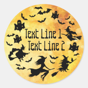 Adesivo Redondo Halloween Seu Texto Personalizado