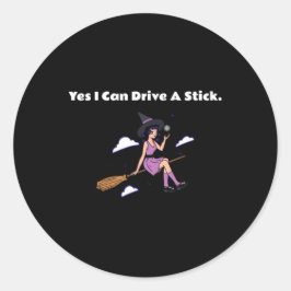 Adesivo Redondo Halloween - Sim, posso dirigir um pau