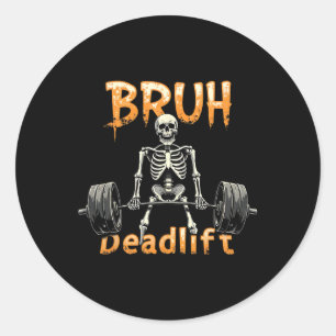 Adesivo Redondo Halloween Skeleton Deadelevation Engraçado Malhaçã