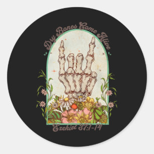 Adesivo Redondo Halloween Skeleton Dry Bones vem com Bíblia viva