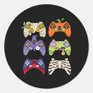 Adesivo Redondo Halloween Skeleton Zombie Controladoras de Jogos M