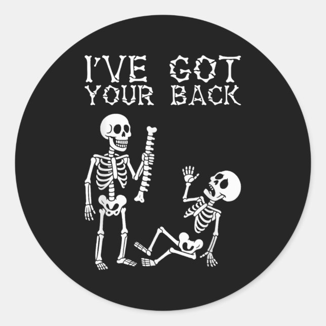 Adesivo Redondo Halloween Skeletons Ive Got Your Back Costume Men  (Frente)