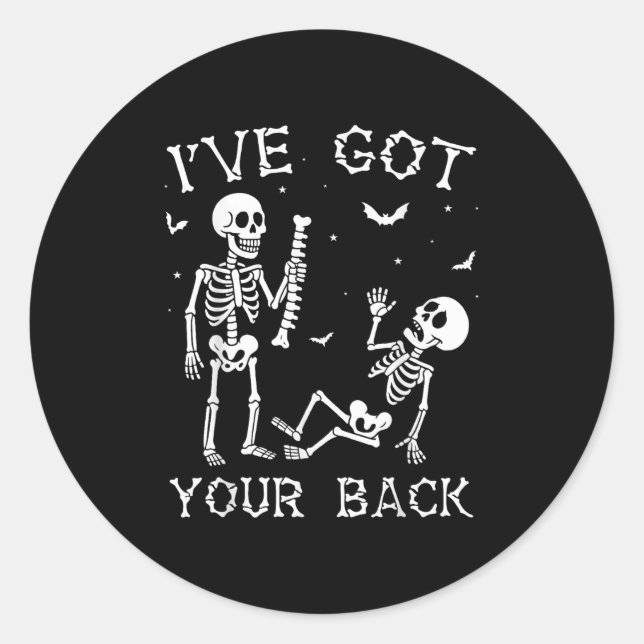 Adesivo Redondo Halloween Skeletons Ive Got Your Back Costume Men  (Frente)