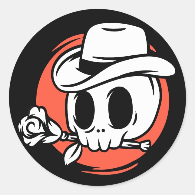 Adesivo Redondo Halloween Skull (Frente)