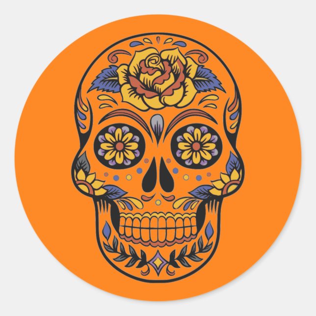 Adesivo Redondo Halloween Skull (Frente)
