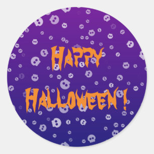Adesivo Redondo Halloween Skulls