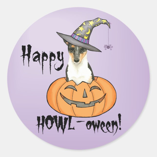 Adesivo Redondo Halloween Smooth Collie (Frente)