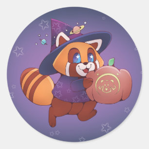 Adesivo Redondo Halloween Space Panda