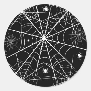 Adesivo Redondo Halloween Spider Web