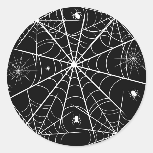 Adesivo Redondo Halloween Spider Web (Frente)