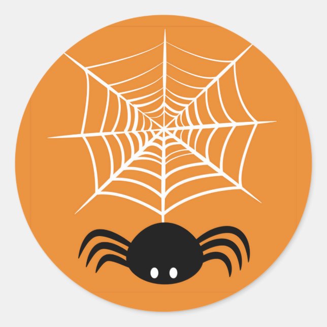 Adesivo Redondo Halloween Spider Web (Frente)